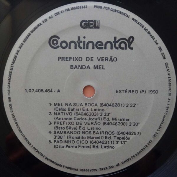 Banda Mel ‎– Prefixo De Verão (1990) - Imagem 3