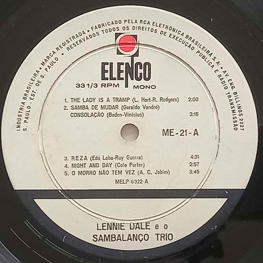 LENNIE DALE E O SAMBALANCO TRIO LPアナログ LennieDale-750x750.jpg