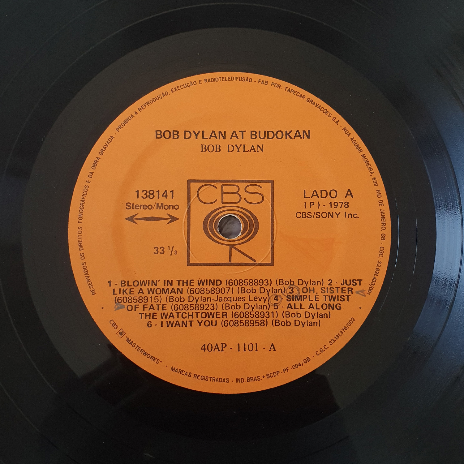 Bob Dylan – Bob Dylan At Budokan (1979) - Zabumbê Discos