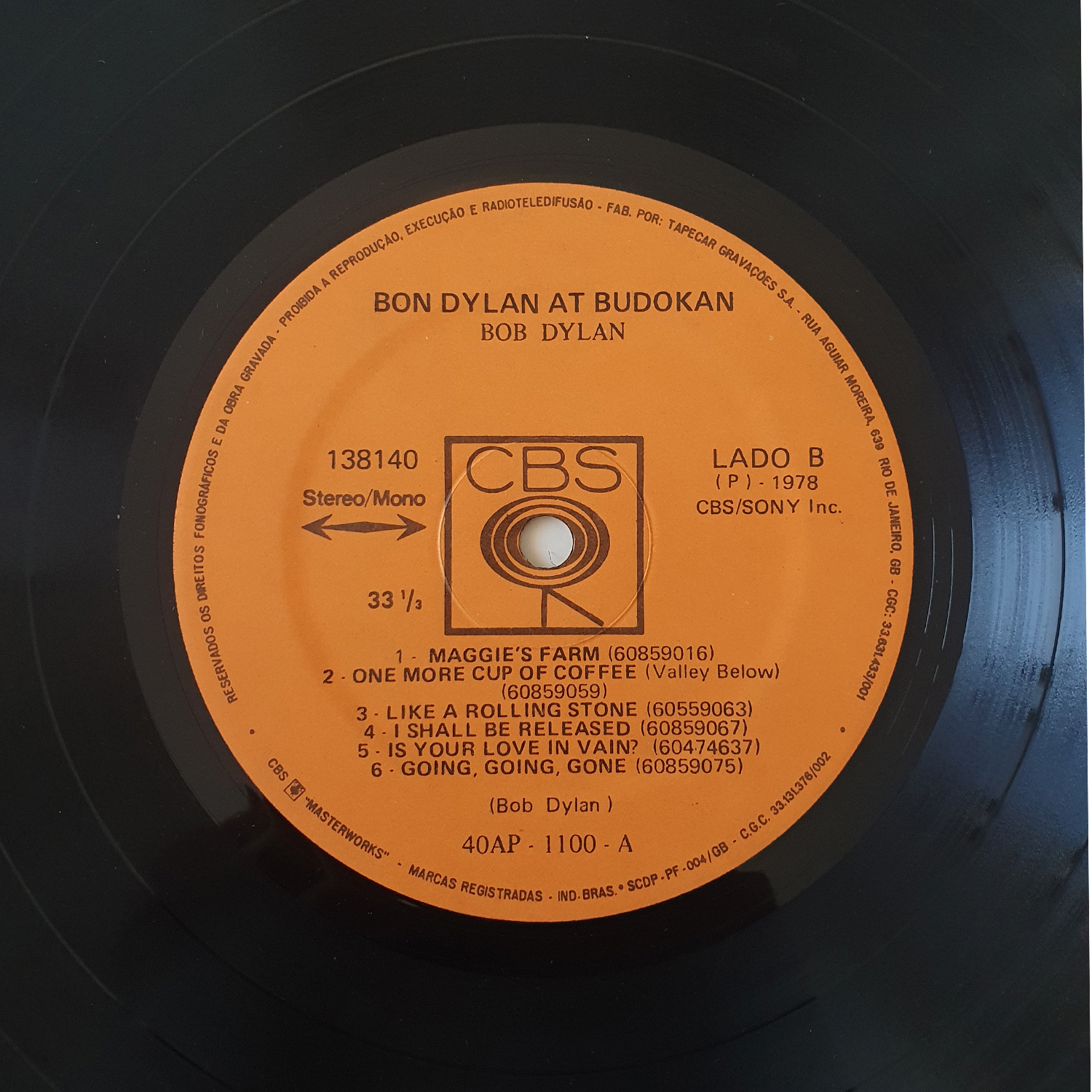 Bob Dylan – Bob Dylan At Budokan (1979) - Zabumbê Discos